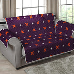 Halloween Plus And Cross Pattern Print Loveseat Protector