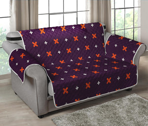 Halloween Plus And Cross Pattern Print Loveseat Protector