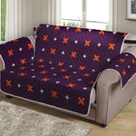 Halloween Plus And Cross Pattern Print Loveseat Protector