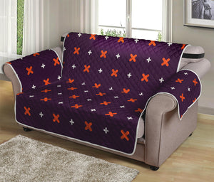 Halloween Plus And Cross Pattern Print Loveseat Protector