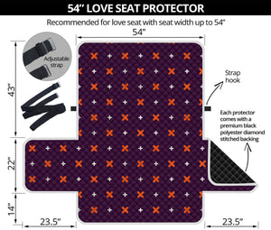 Halloween Plus And Cross Pattern Print Loveseat Protector