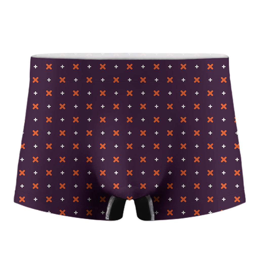 Halloween Plus And Cross Pattern Print Men's Boxer Briefs