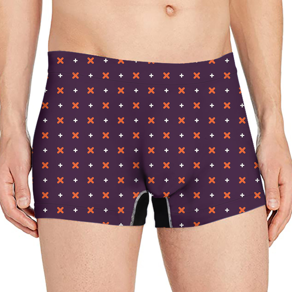 Halloween Plus And Cross Pattern Print Men's Boxer Briefs