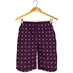 Halloween Plus And Cross Pattern Print Men's Shorts