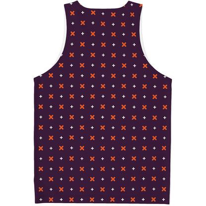 Halloween Plus And Cross Pattern Print Men's Tank Top