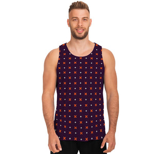 Halloween Plus And Cross Pattern Print Men's Tank Top