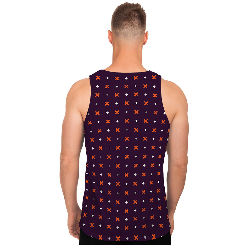 Halloween Plus And Cross Pattern Print Men's Tank Top