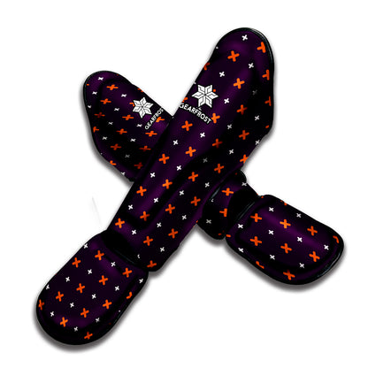 Halloween Plus And Cross Pattern Print Muay Thai Shin Guard