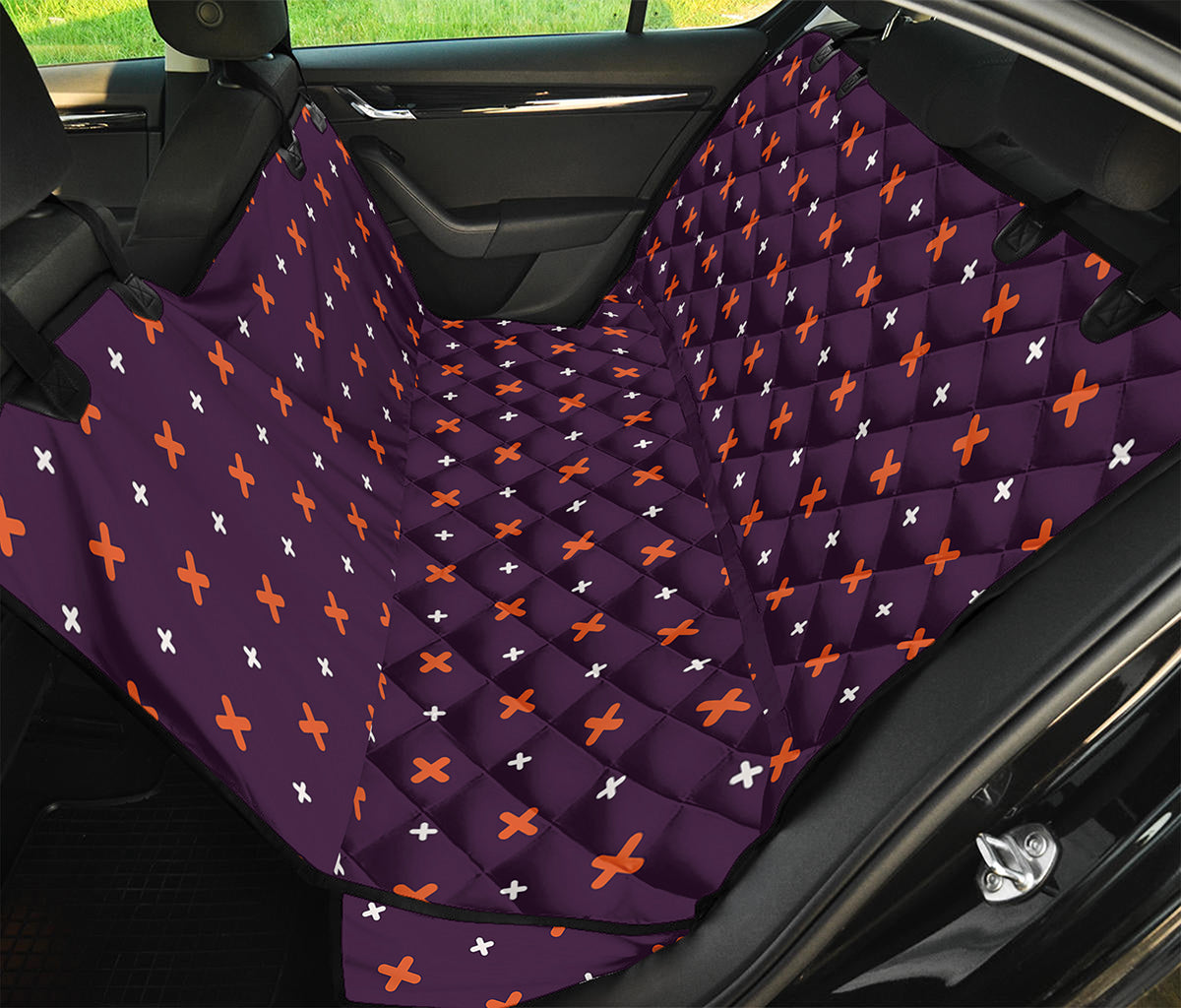 Halloween Plus And Cross Pattern Print Pet Car Back Seat Cover