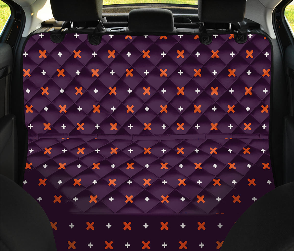 Halloween Plus And Cross Pattern Print Pet Car Back Seat Cover