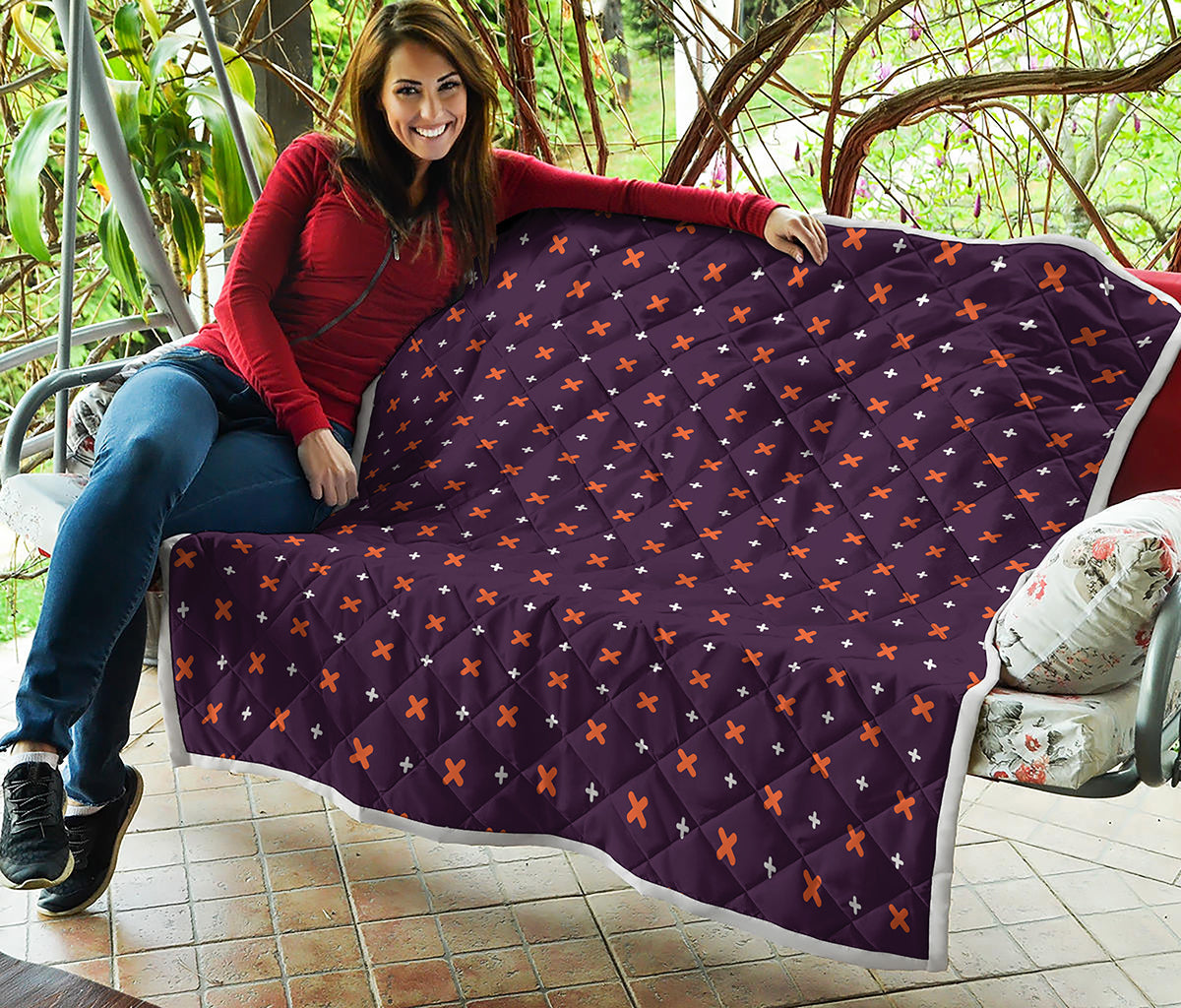 Halloween Plus And Cross Pattern Print Quilt