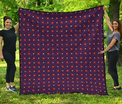 Halloween Plus And Cross Pattern Print Quilt