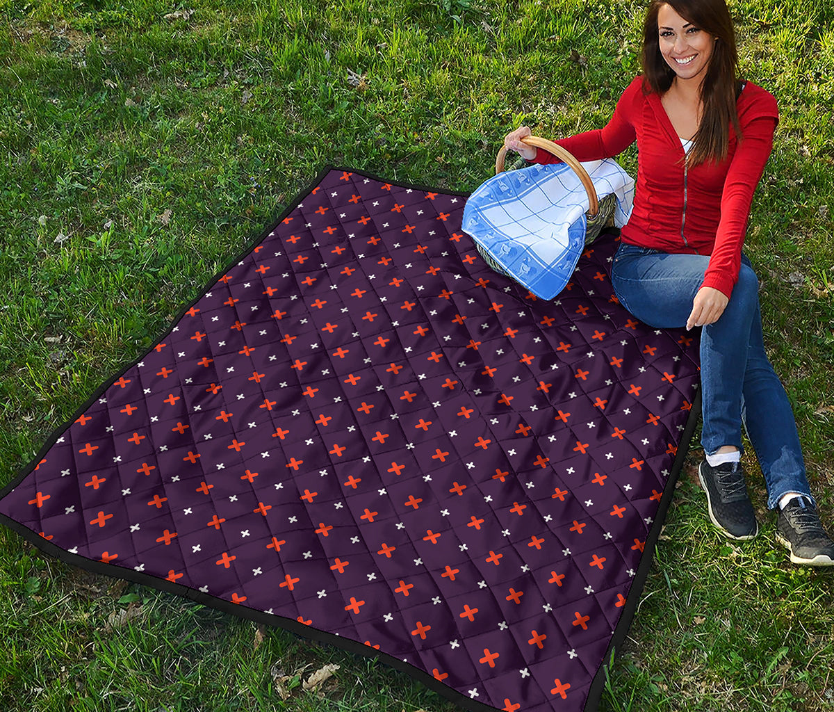 Halloween Plus And Cross Pattern Print Quilt
