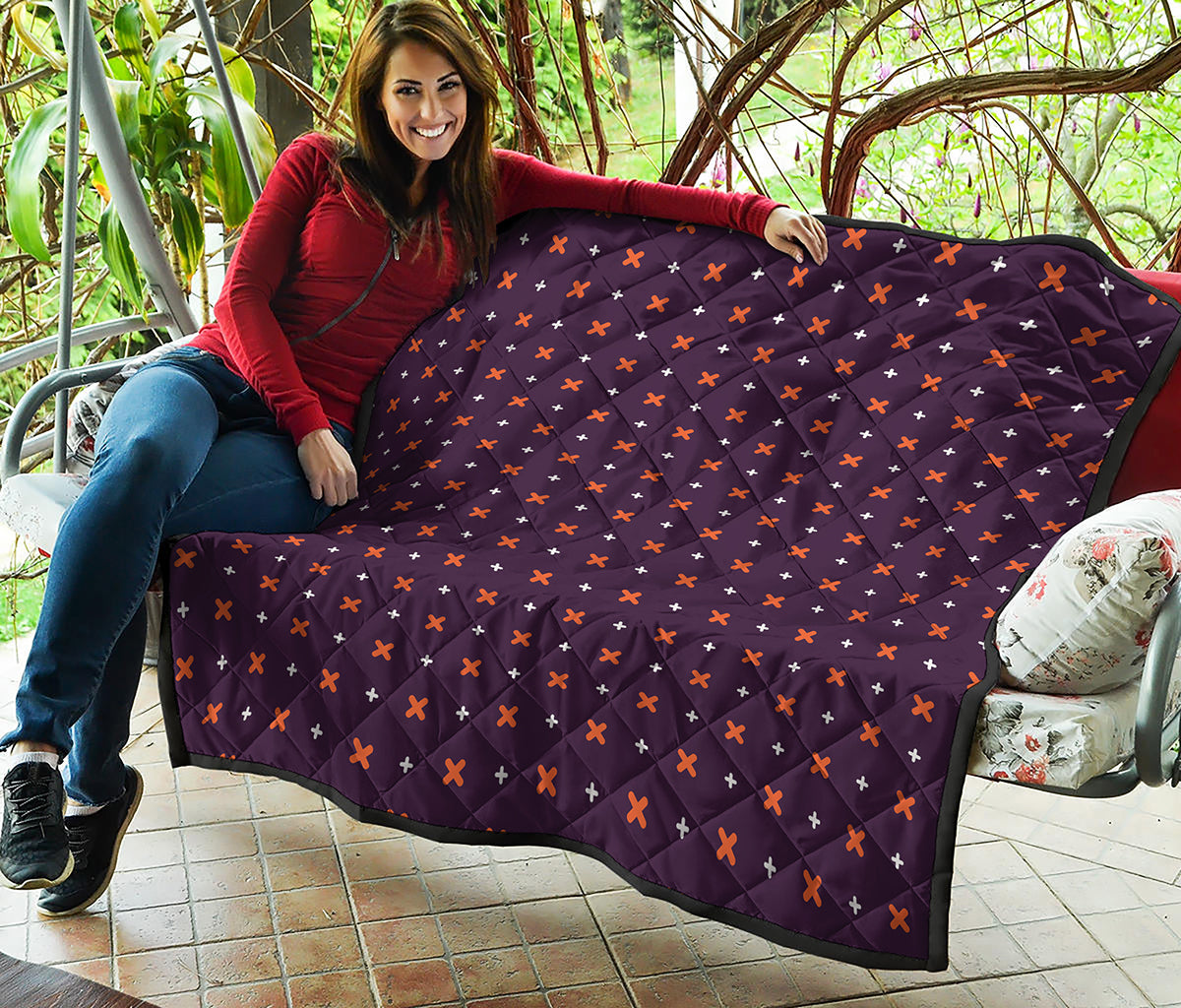 Halloween Plus And Cross Pattern Print Quilt