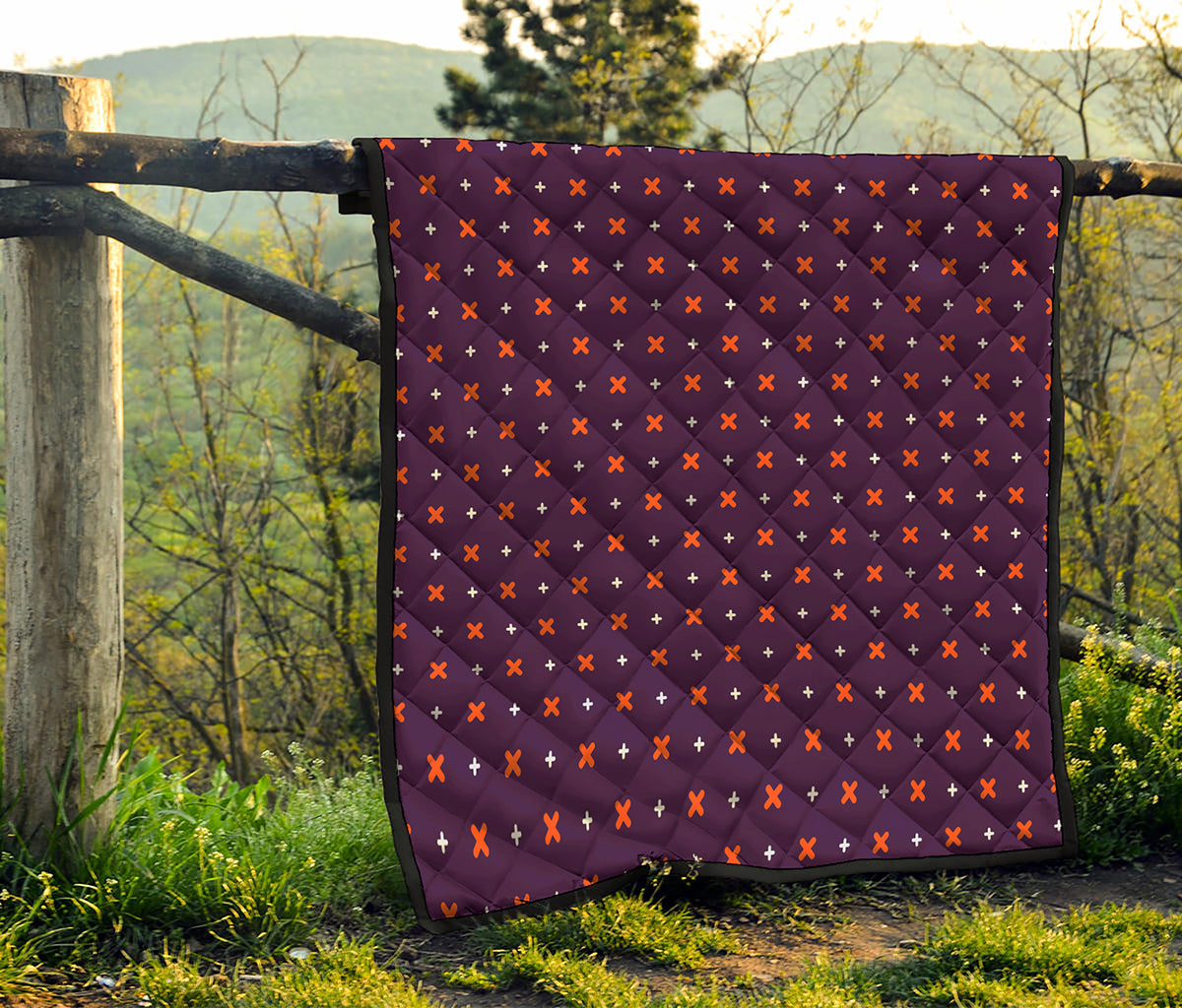 Halloween Plus And Cross Pattern Print Quilt