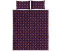 Halloween Plus And Cross Pattern Print Quilt Bed Set