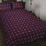 Halloween Plus And Cross Pattern Print Quilt Bed Set
