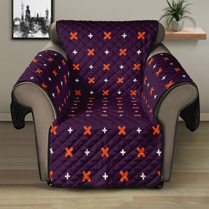 Halloween Plus And Cross Pattern Print Recliner Protector