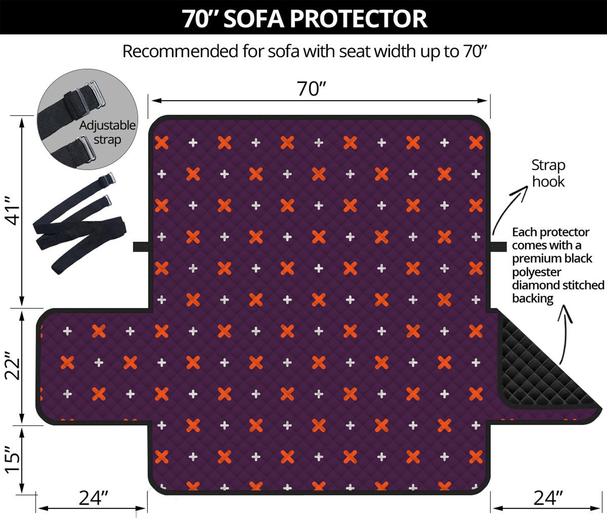 Halloween Plus And Cross Pattern Print Sofa Protector