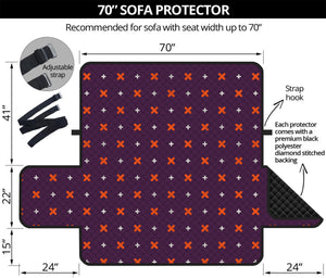 Halloween Plus And Cross Pattern Print Sofa Protector