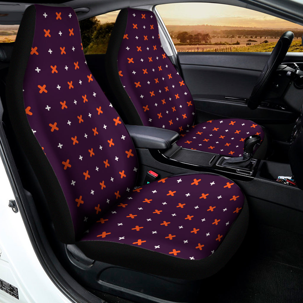 Halloween Plus And Cross Pattern Print Universal Fit Car Seat Covers