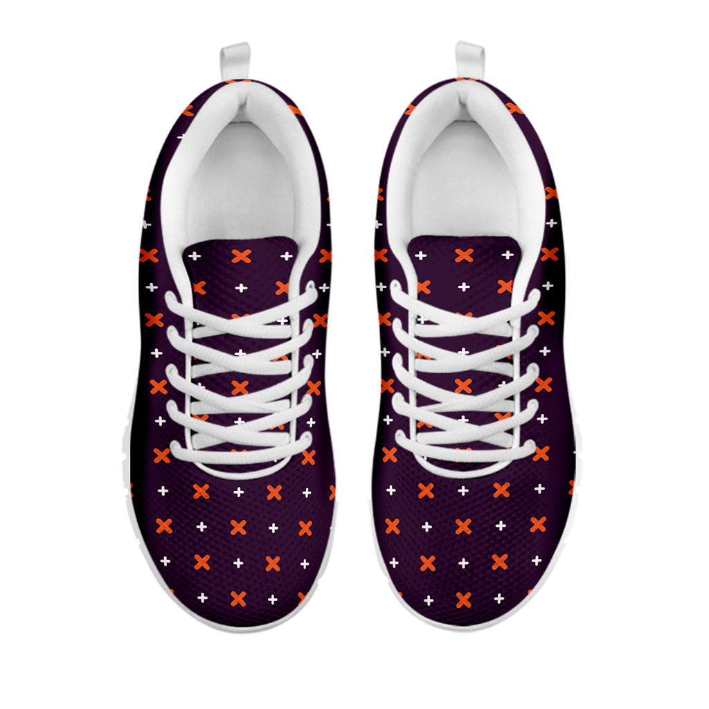 Halloween Plus And Cross Pattern Print White Sneakers