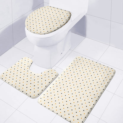 Halloween Polka Dot Pattern Print 3 Piece Bath Mat Set