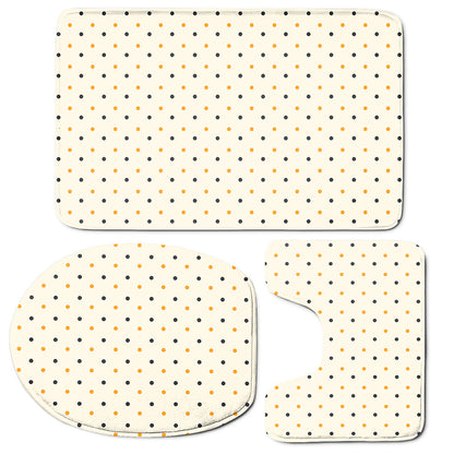 Halloween Polka Dot Pattern Print 3 Piece Bath Mat Set