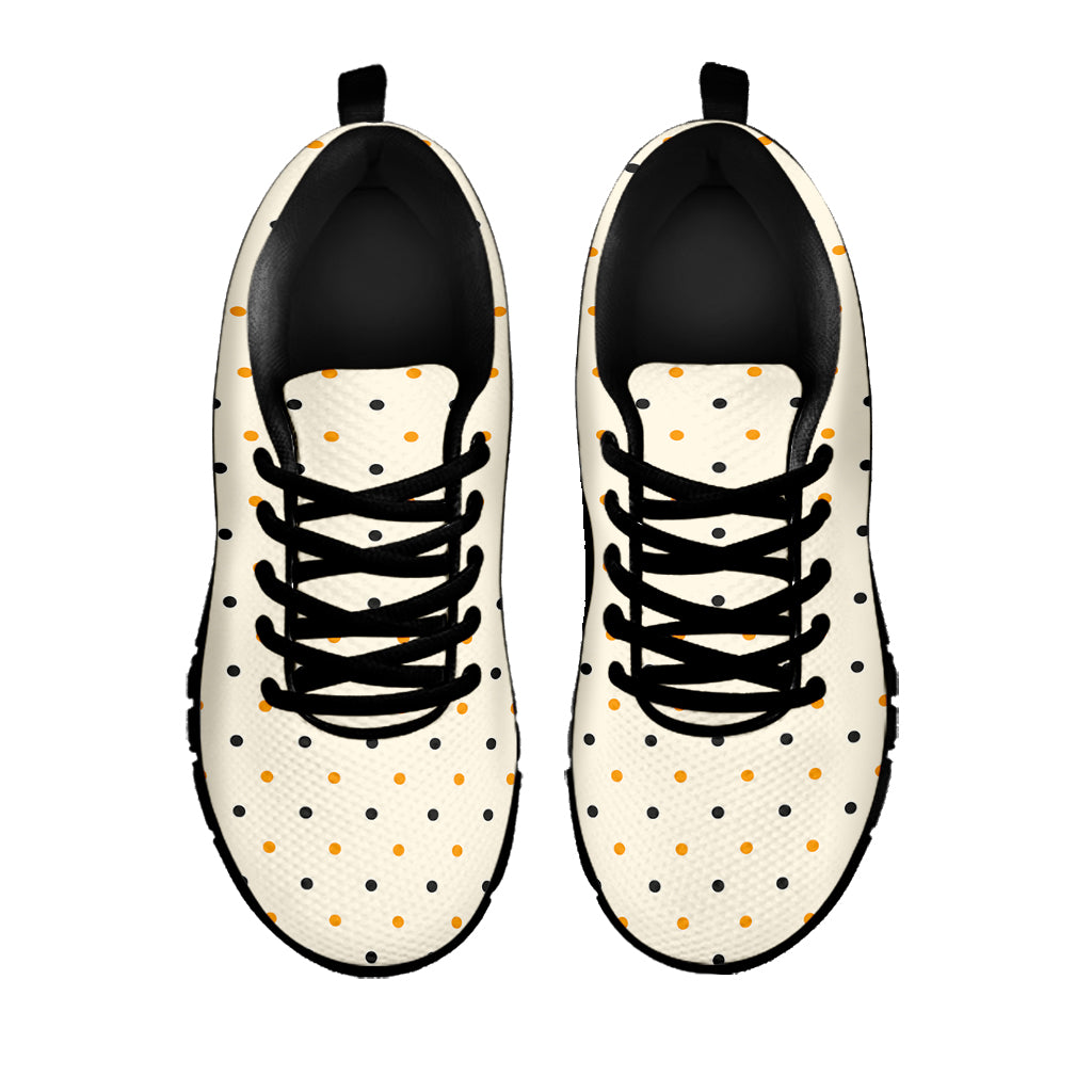 Halloween Polka Dot Pattern Print Black Sneakers