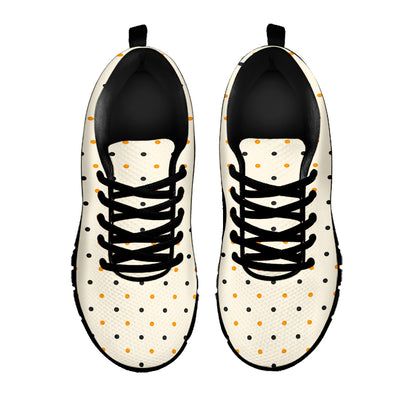 Halloween Polka Dot Pattern Print Black Sneakers