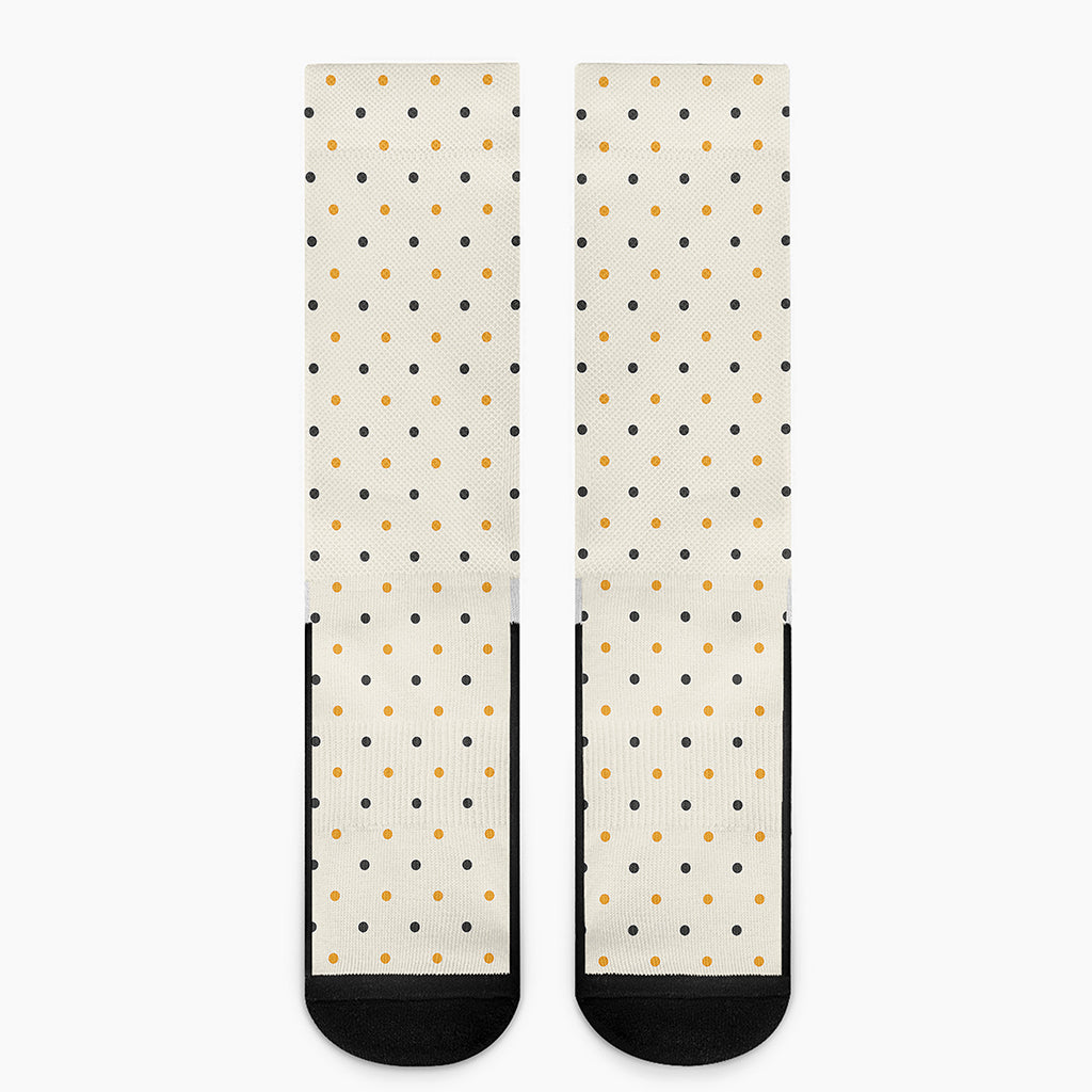 Halloween Polka Dot Pattern Print Crew Socks