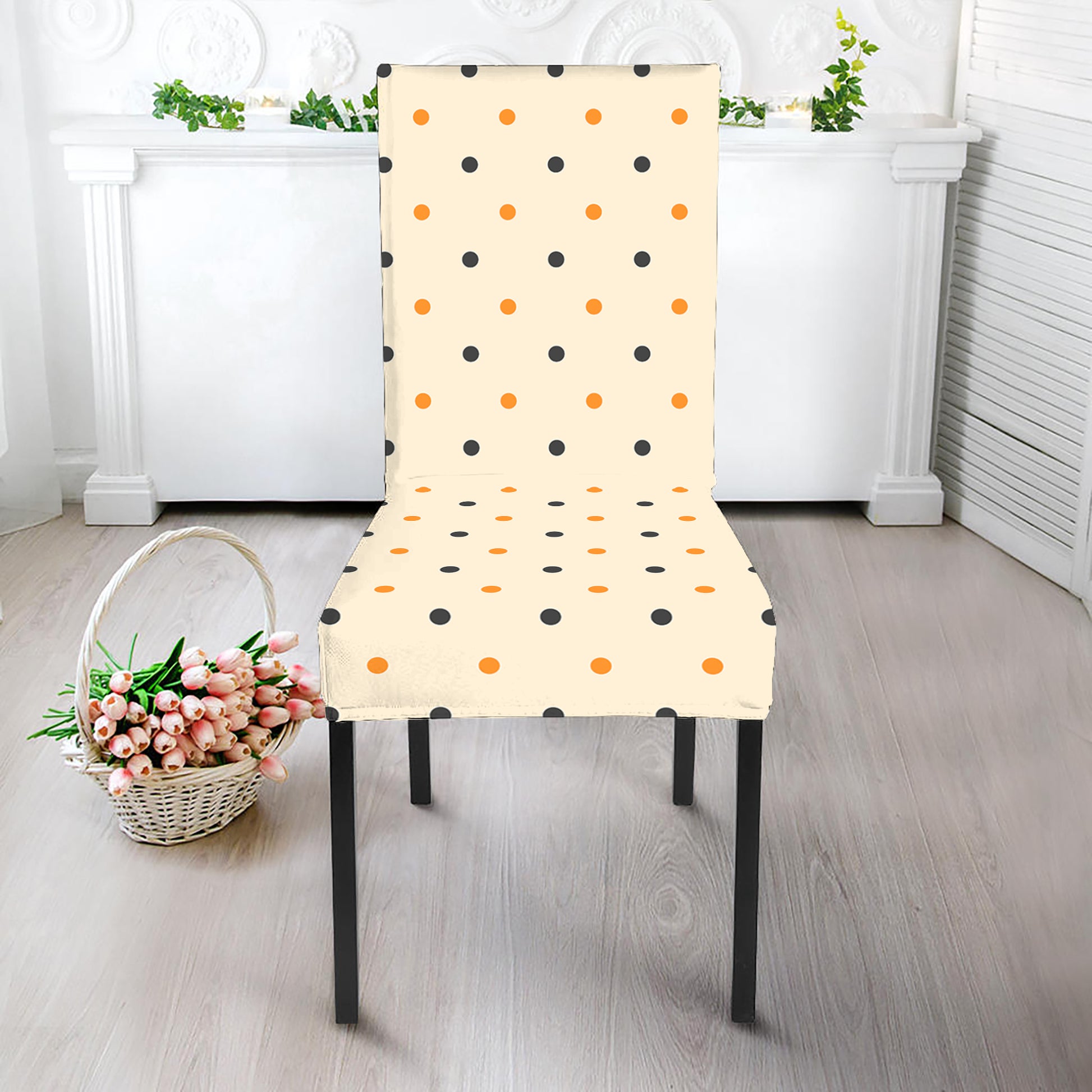 Halloween Polka Dot Pattern Print Dining Chair Slipcover