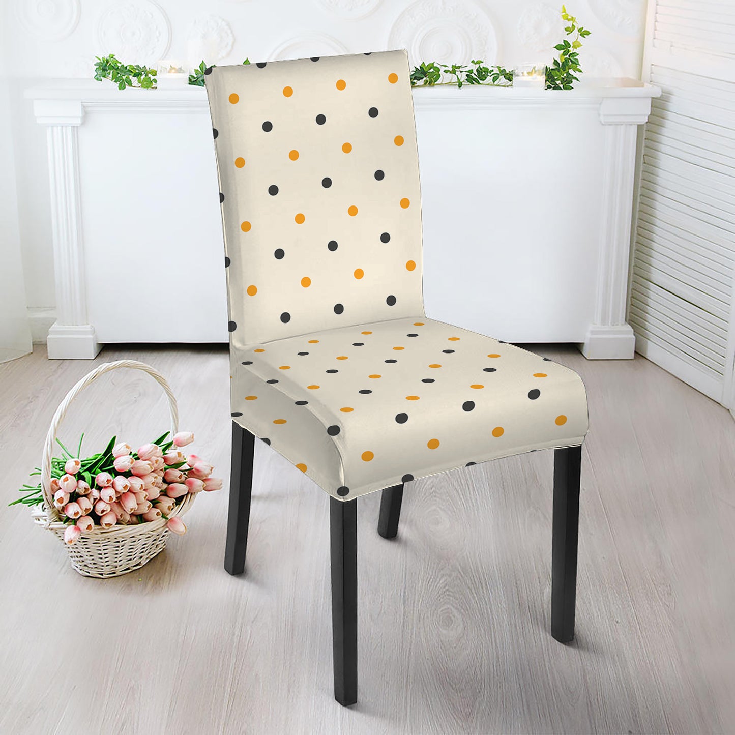 Halloween Polka Dot Pattern Print Dining Chair Slipcover