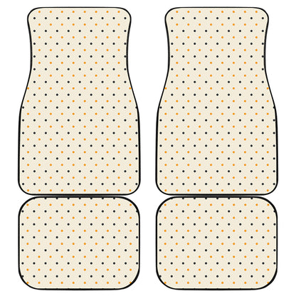 Halloween Polka Dot Pattern Print Front and Back Car Floor Mats