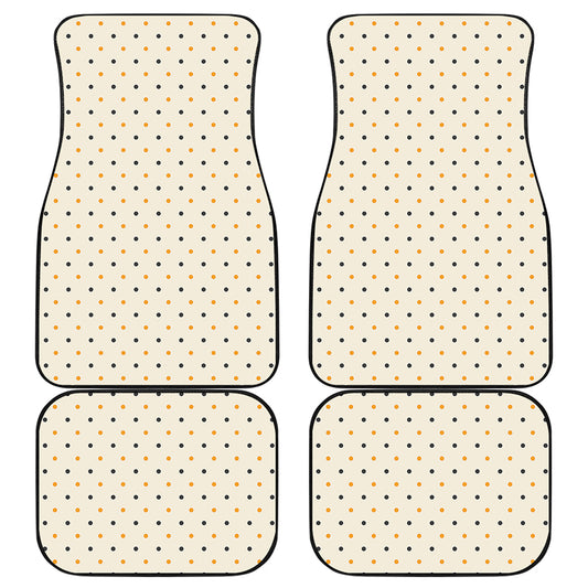 Halloween Polka Dot Pattern Print Front and Back Car Floor Mats