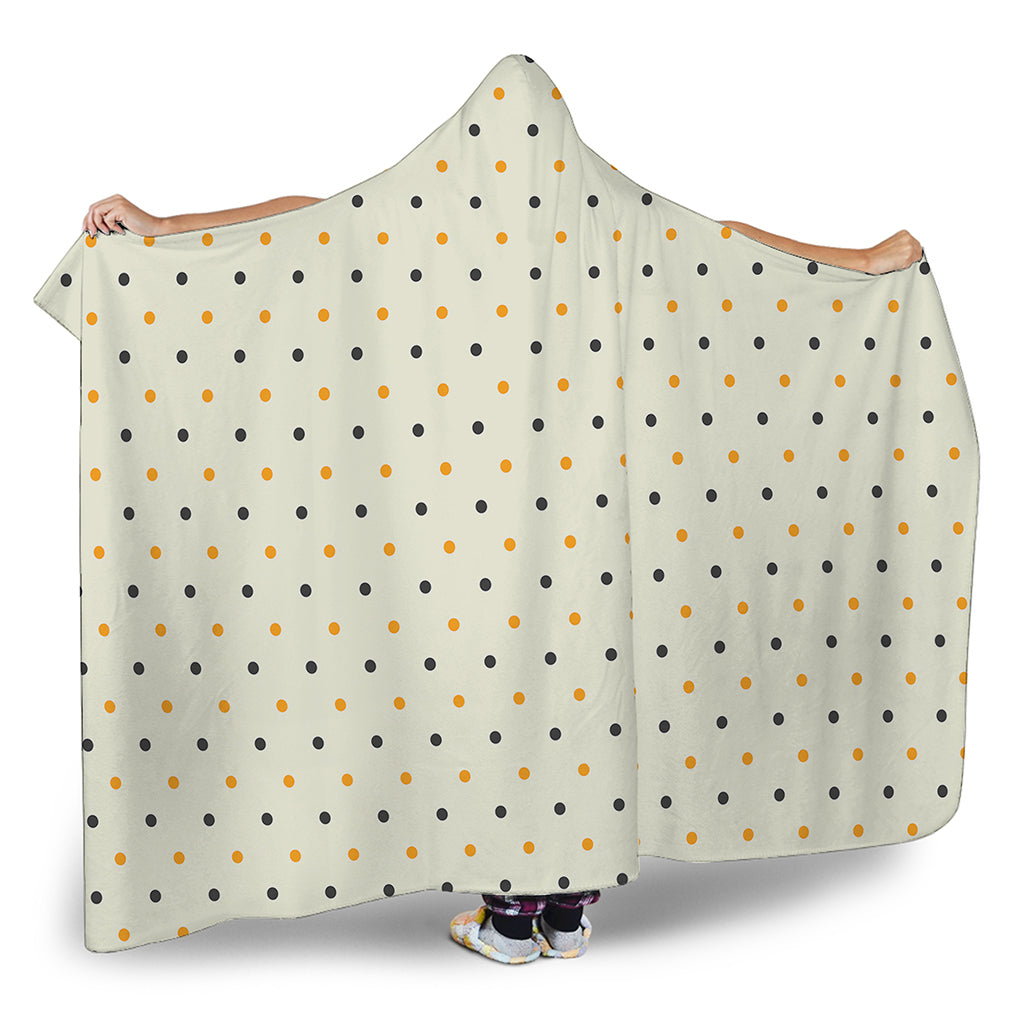 Halloween Polka Dot Pattern Print Hooded Blanket