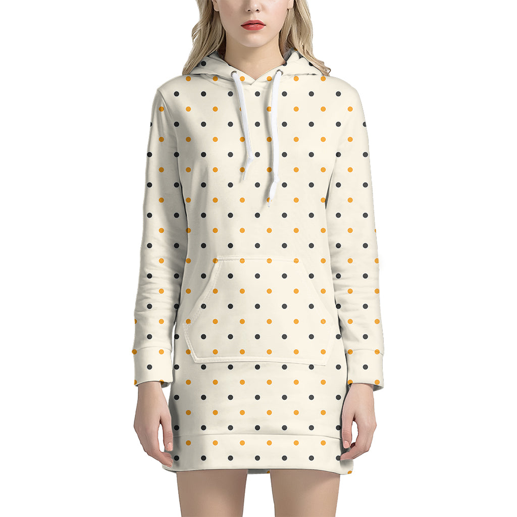 Halloween Polka Dot Pattern Print Hoodie Dress