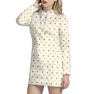 Halloween Polka Dot Pattern Print Hoodie Dress