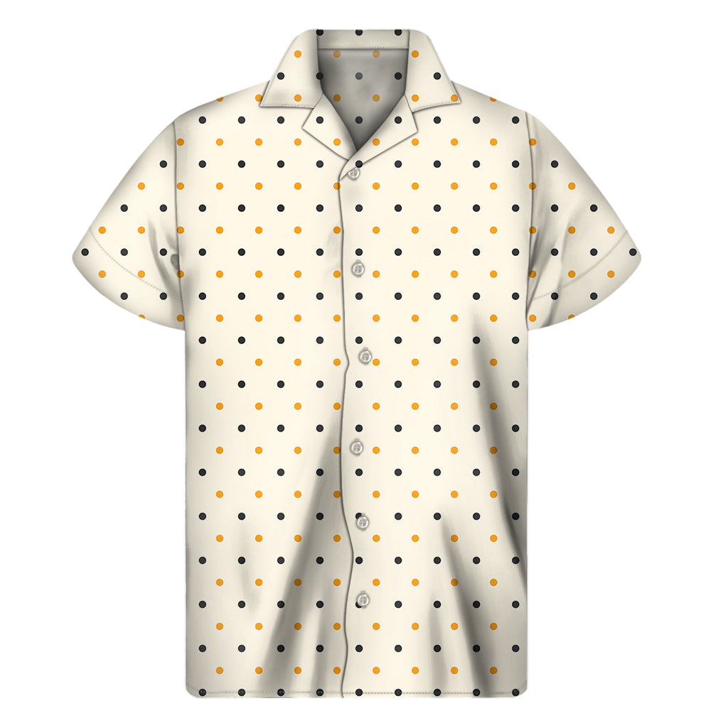 Halloween Polka Dot Pattern Print Men's Short Sleeve Shirt