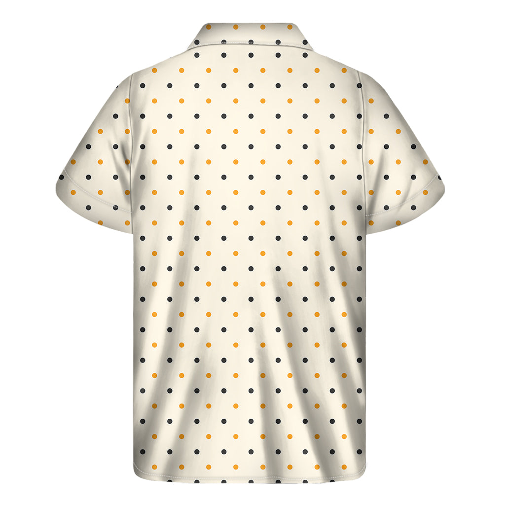 Halloween Polka Dot Pattern Print Men's Short Sleeve Shirt