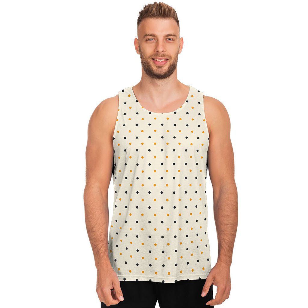 Halloween Polka Dot Pattern Print Men's Tank Top