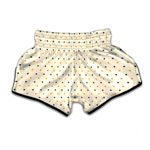 Halloween Polka Dot Pattern Print Muay Thai Boxing Shorts