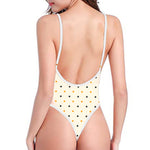 Halloween Polka Dot Pattern Print One Piece High Cut Swimsuit