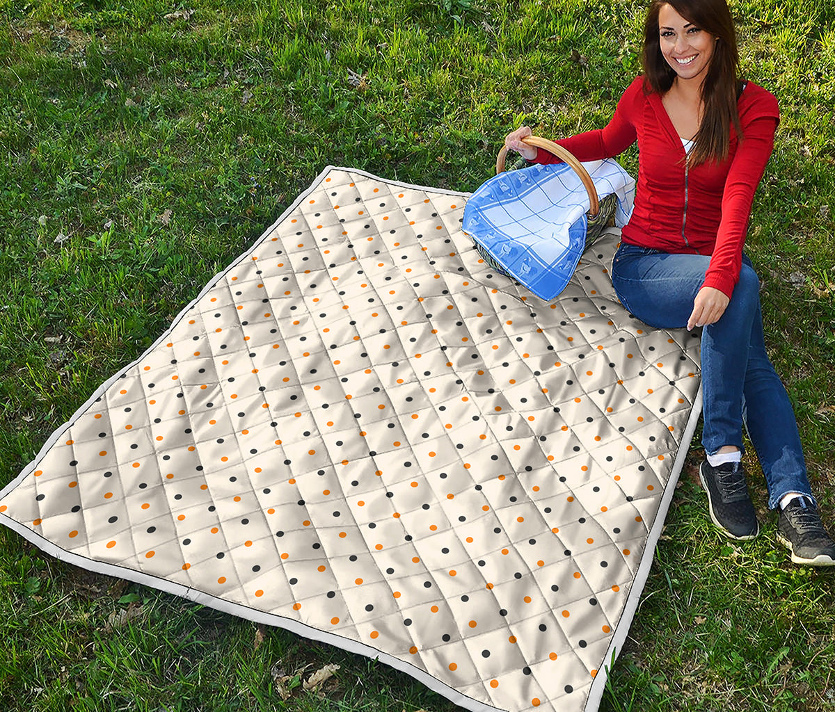 Halloween Polka Dot Pattern Print Quilt