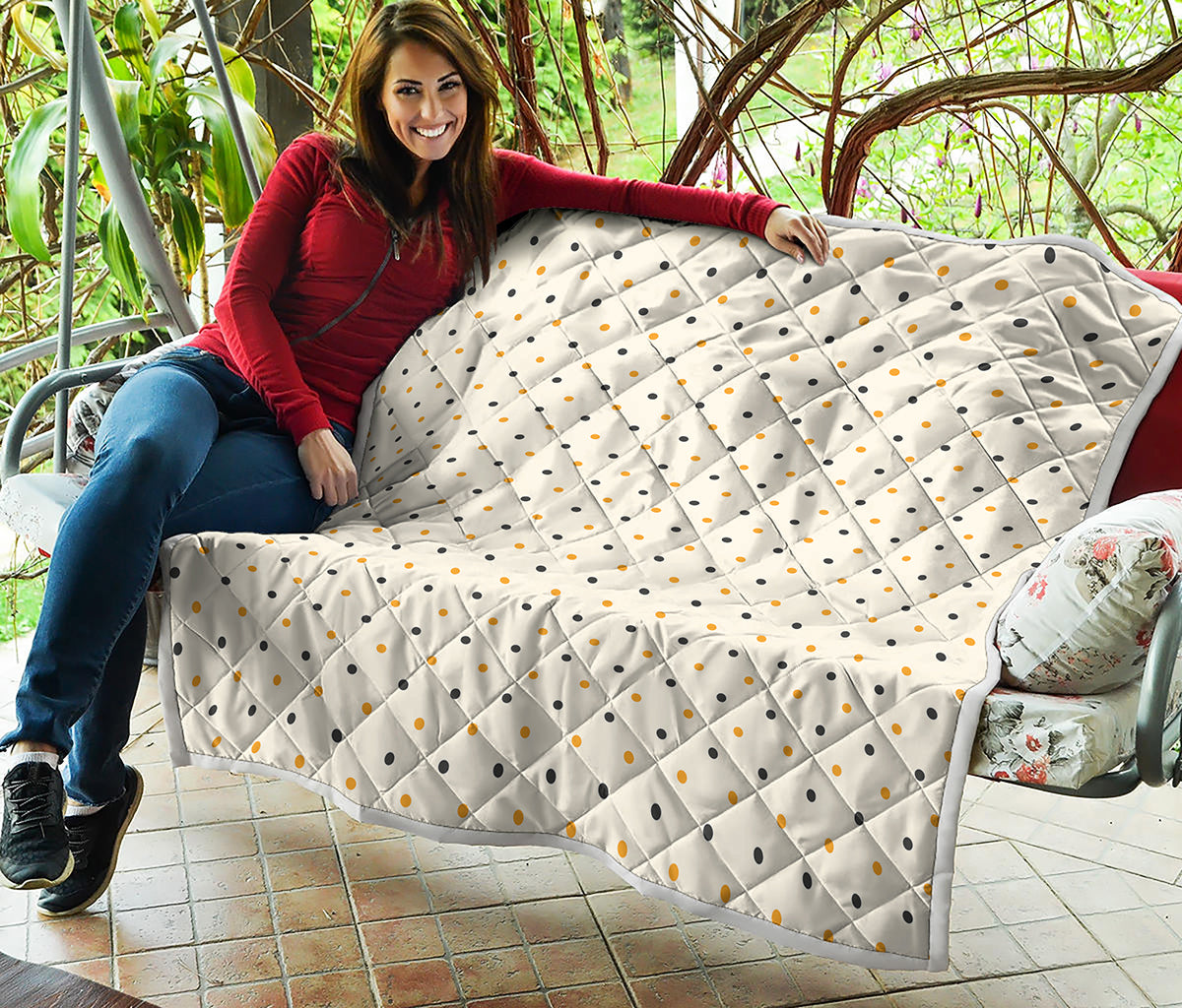 Halloween Polka Dot Pattern Print Quilt