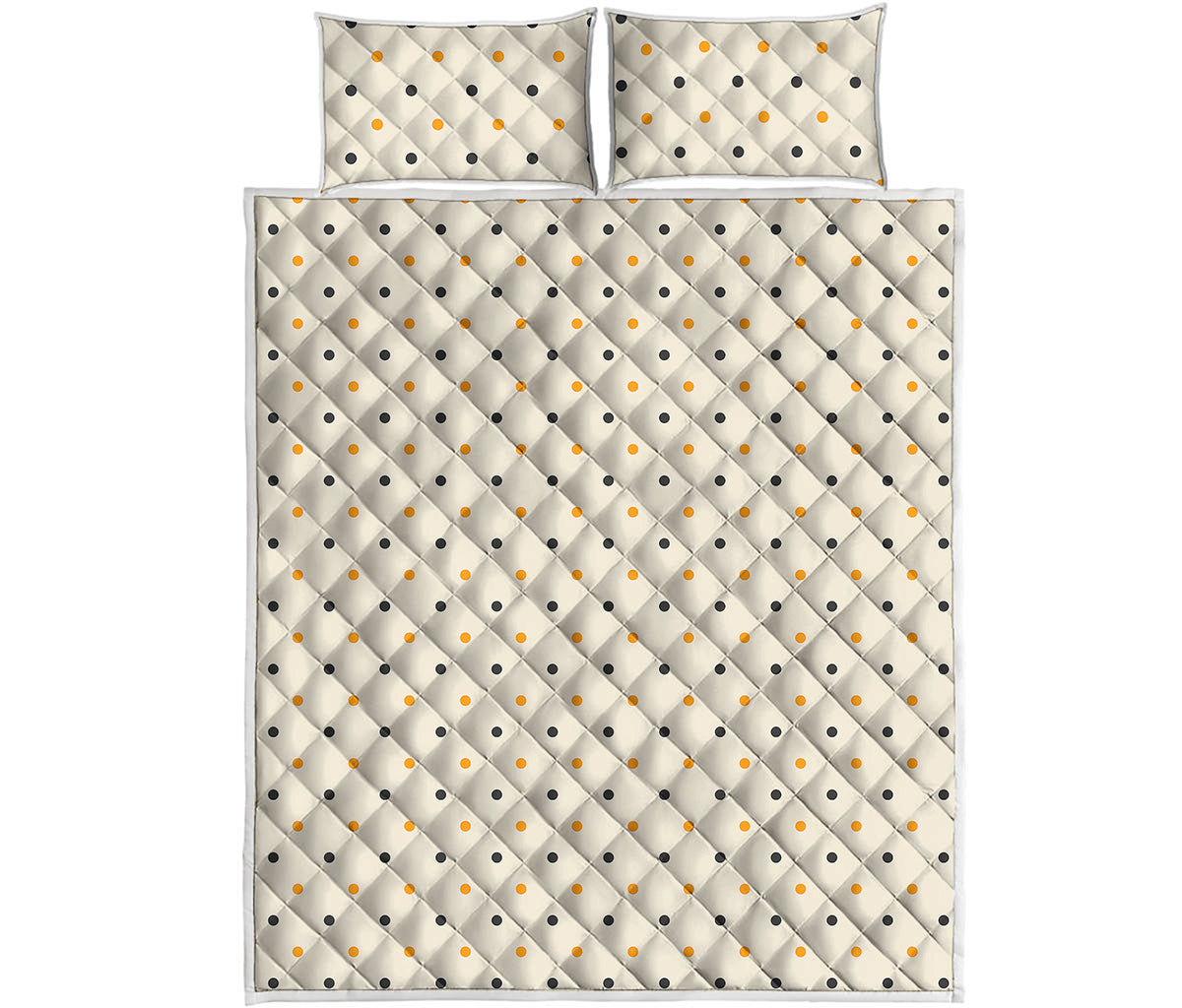 Halloween Polka Dot Pattern Print Quilt Bed Set