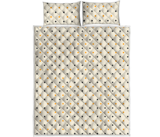 Halloween Polka Dot Pattern Print Quilt Bed Set