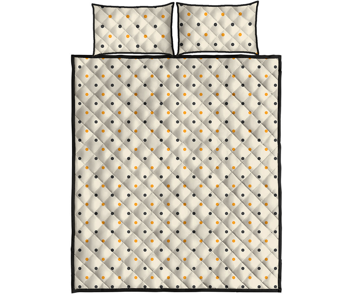 Halloween Polka Dot Pattern Print Quilt Bed Set