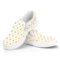 Halloween Polka Dot Pattern Print White Slip On Sneakers