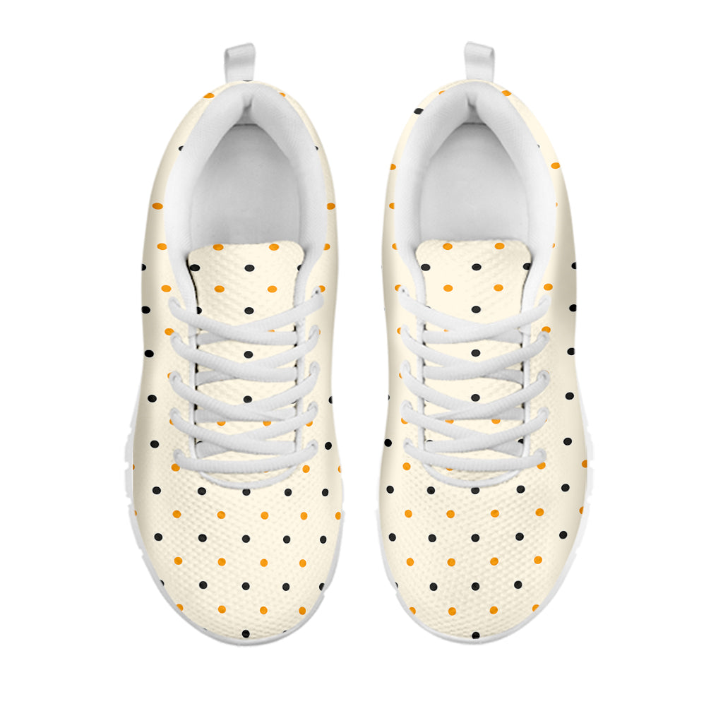 Halloween Polka Dot Pattern Print White Sneakers